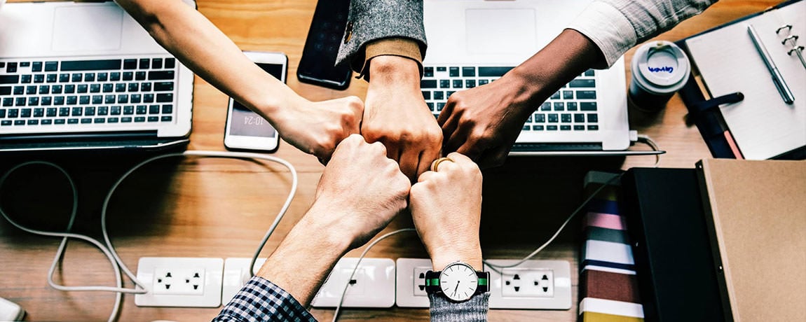The Aspect team meeting with a client
